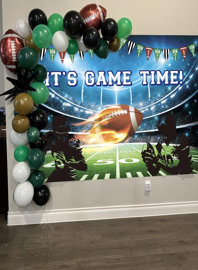 CINRAY Football Backdrop for Photography Football Party Decorations 7x5FT It's Game Time Banner Background Touch Down Sports Theme Birthday Party Supplies Photo Props - Image 3